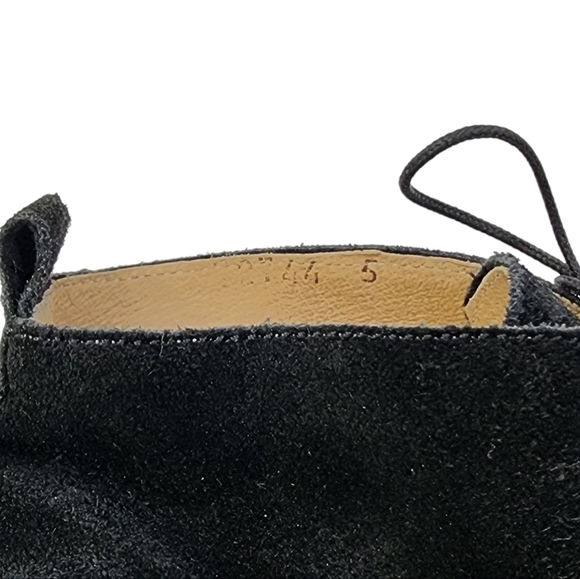 J Crew Rare Suede Chunky Heel Ankle Boots in Black Made in Italy Womens Size 5 - Picture 8 of 12